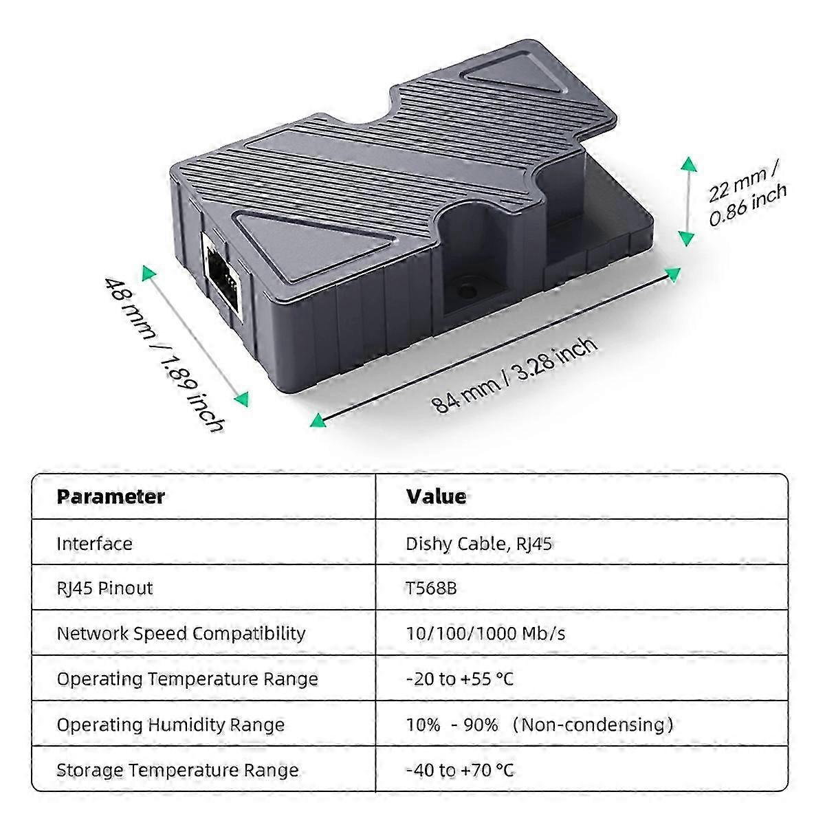for Dishy Cable Adapter to RJ45 Connection for Ethernet