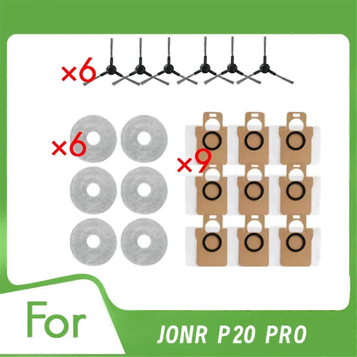 21 Pcs for P20 Pro Self Emptying Robot Vacuum Side Brush Rag Dust Bag Cleaner Parts Replacement