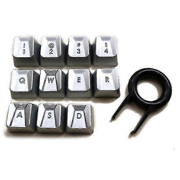 Keyboard Keycaps Replacement Parts For Romer G Switch G910 G810 G413 Durable 11 Keys Zekai Silver