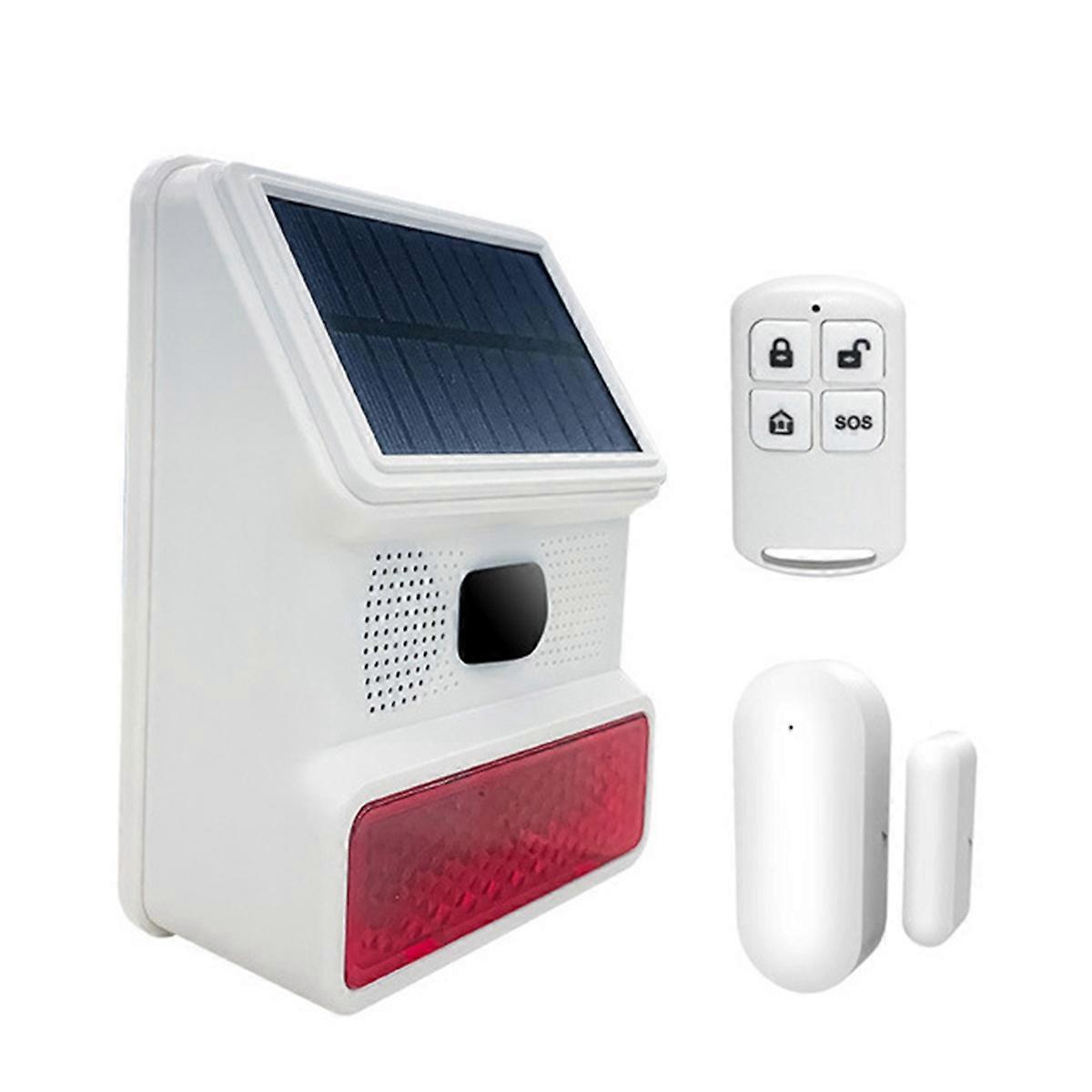 433MHZ Wireless Solar SIren Sound Light Alarm Outdoor Alarm Horn with Remote for GSM Home Security Alarm System