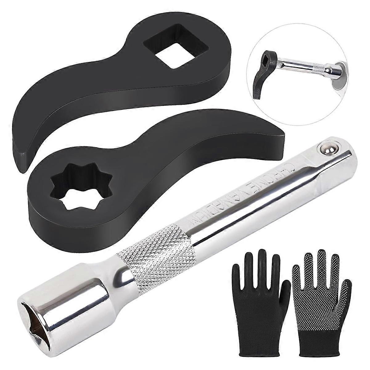 Wrench Adapter - Adjustable Indexing Pry Bar Adapter for 1/2 Inch Drive Ratchet, 4 Piece Pry Bar Adapter Tool