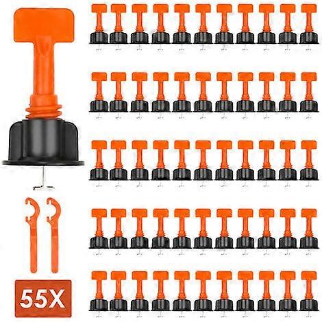 Tile Levelers 55pcs Tile Leveling Alignment System Leveling Kit,Reusable Tile Leveling Kit for Floor and Wall Construction