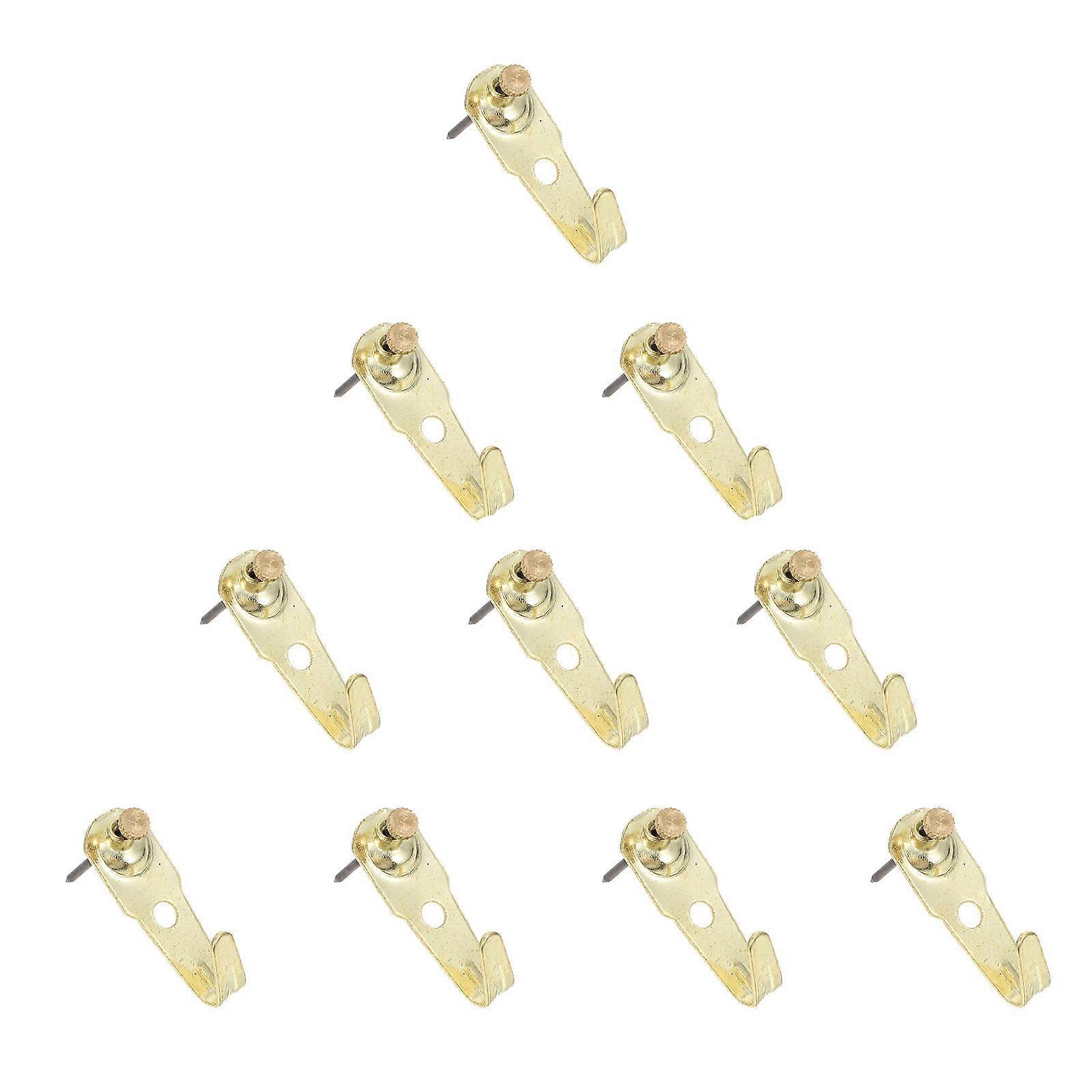Golden Copper Picture Frame Hooks for Home Use Heavy Duty Wall Hanging with Nails 25 Sets