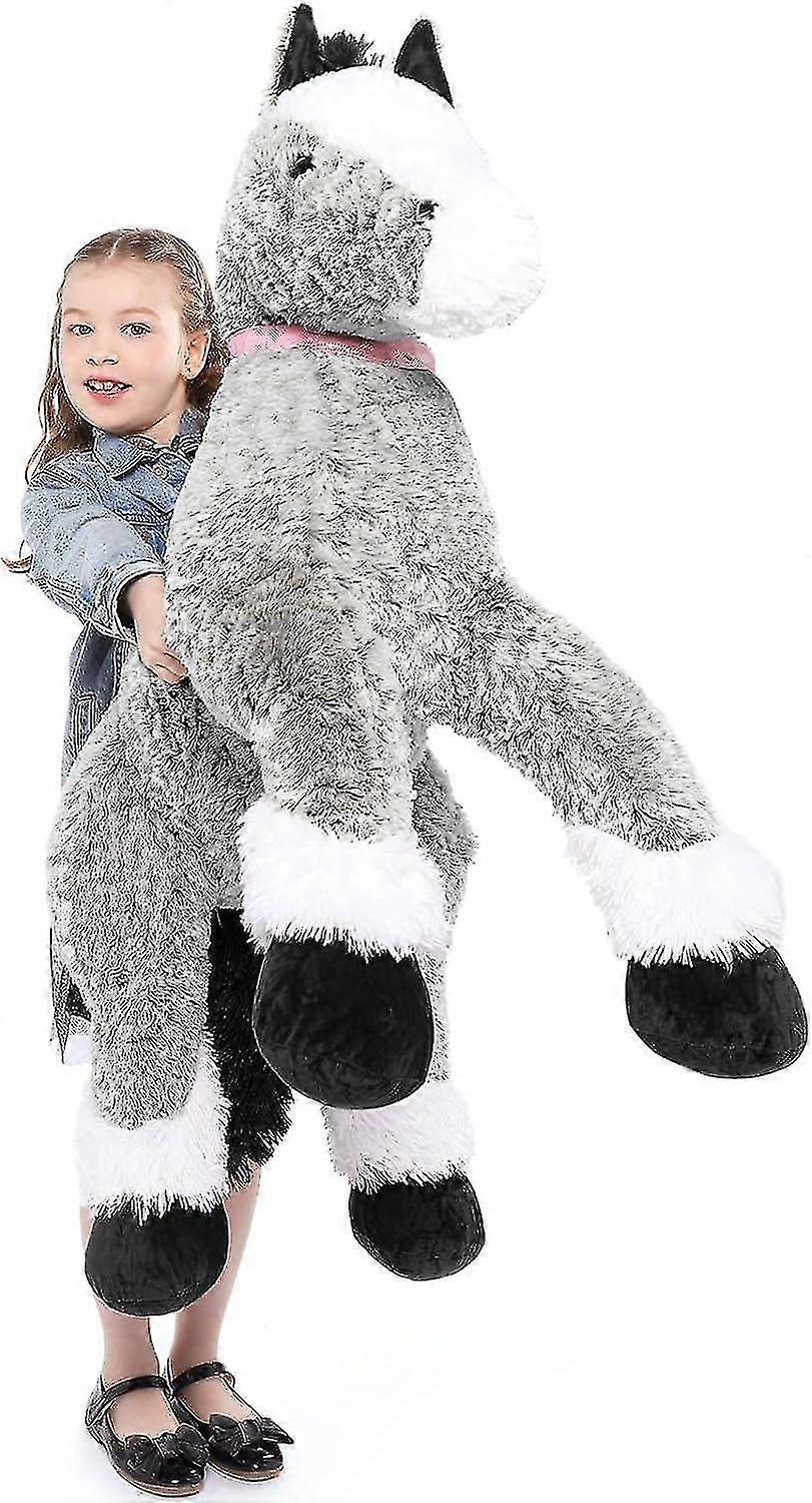 محشو بالحصان العملاق ، لعبة وسادة أفخم طويلة للحصان - وصول جديد