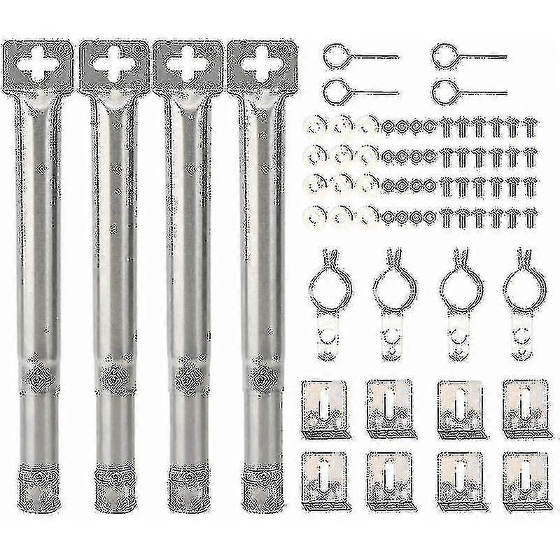 Universal rustfrit stål lige rørbrænderrør til BBQ Grill, 4stk