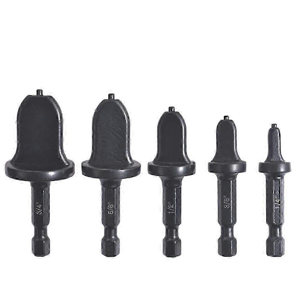 5pc Hexagon Shank Air Conditioner Pipe Copper Crush Tool With 1/4, 3/8, 1/2 etc