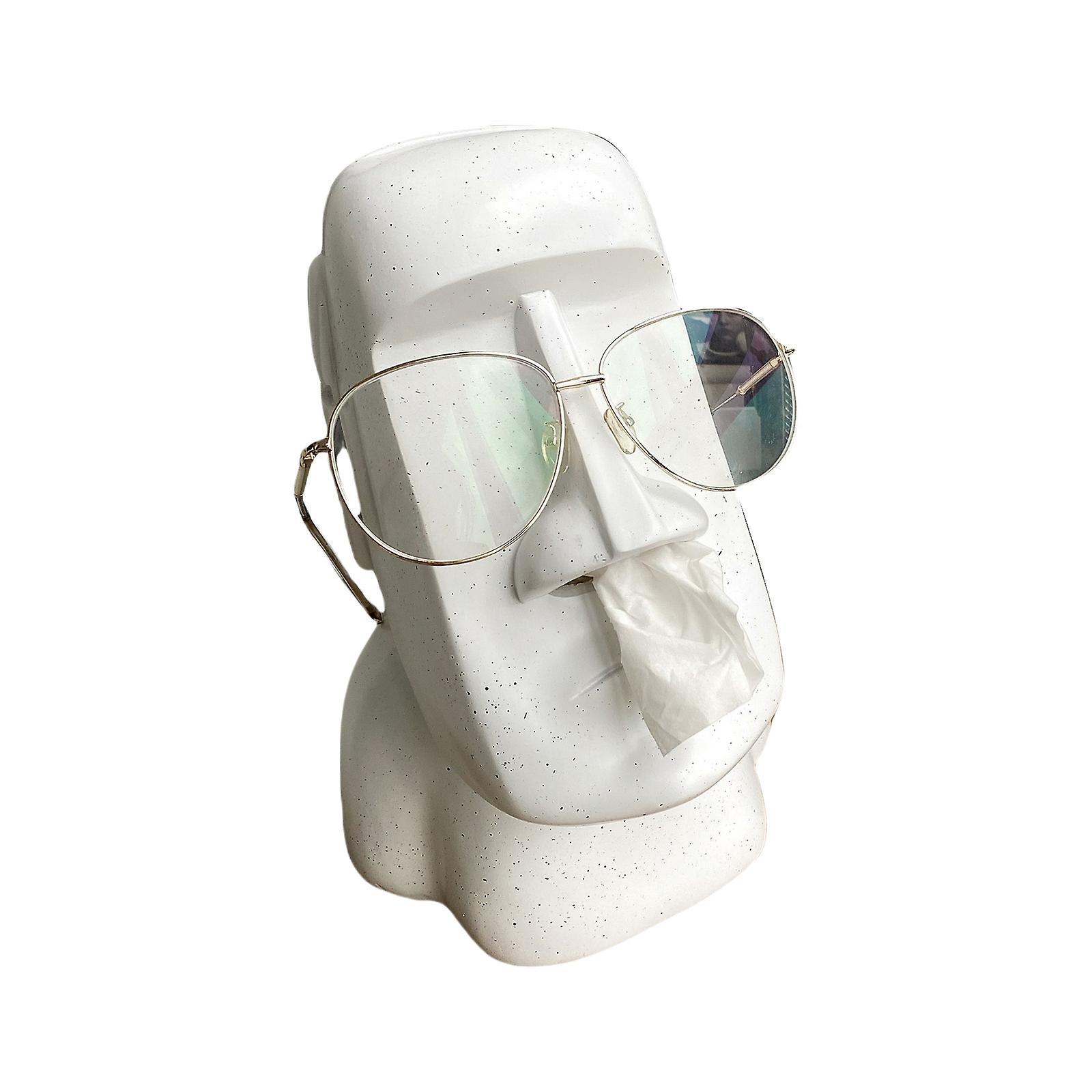 Convenient Resin Tissue Case Featuring Symbolic Figurine Statue Design Functional Living Room Table Decors  White