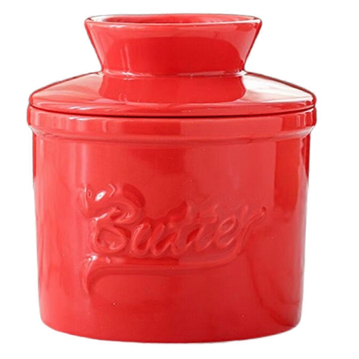 Glossy Finish Bell Crock Handmade Keep Fresh Butter Keeper with Lid Thicken Ceramic Butter Dish Home