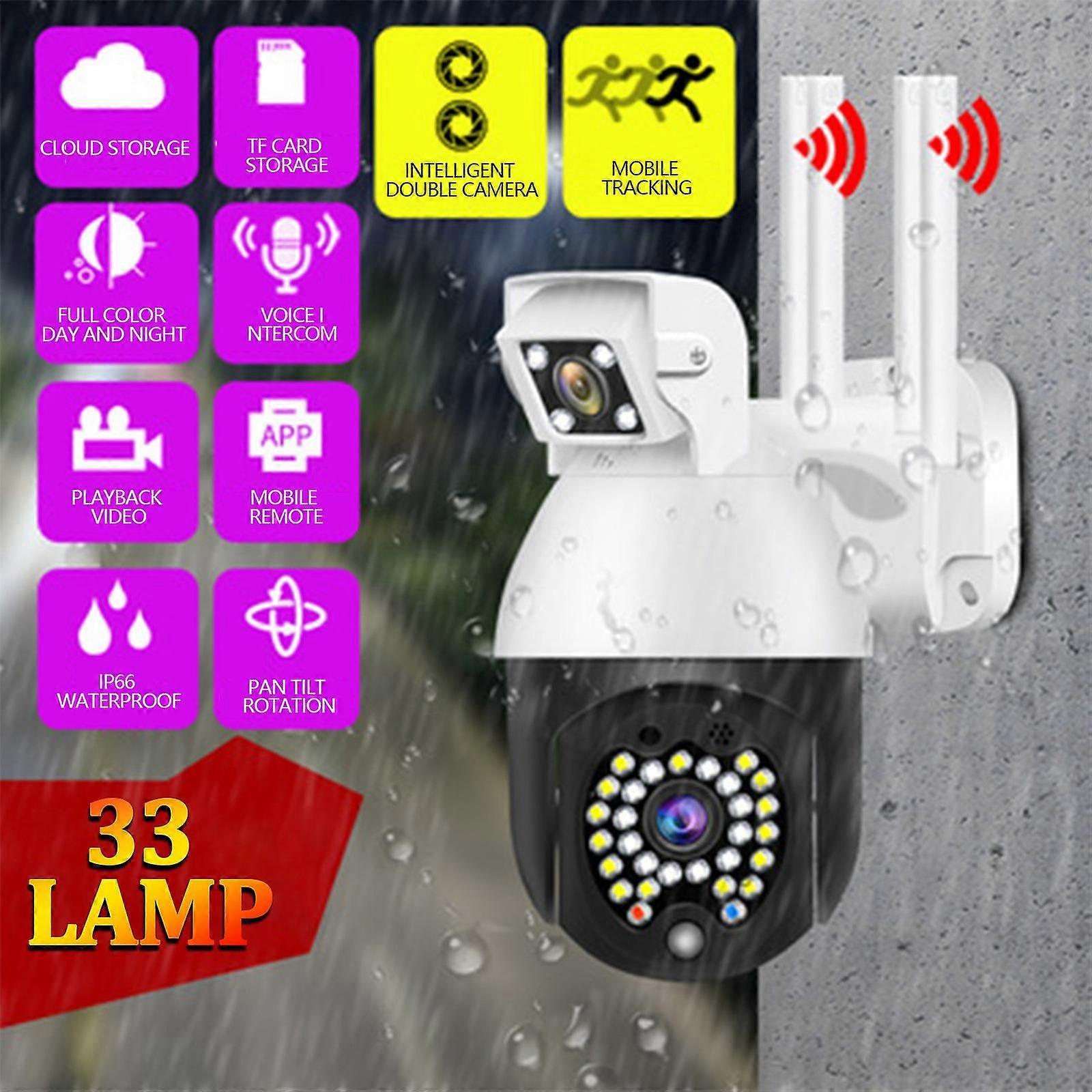 1080P Outdoor Wireless WiFi Security Camera, 360 Pan Tilt, Motion Detection, Color Night Vision
