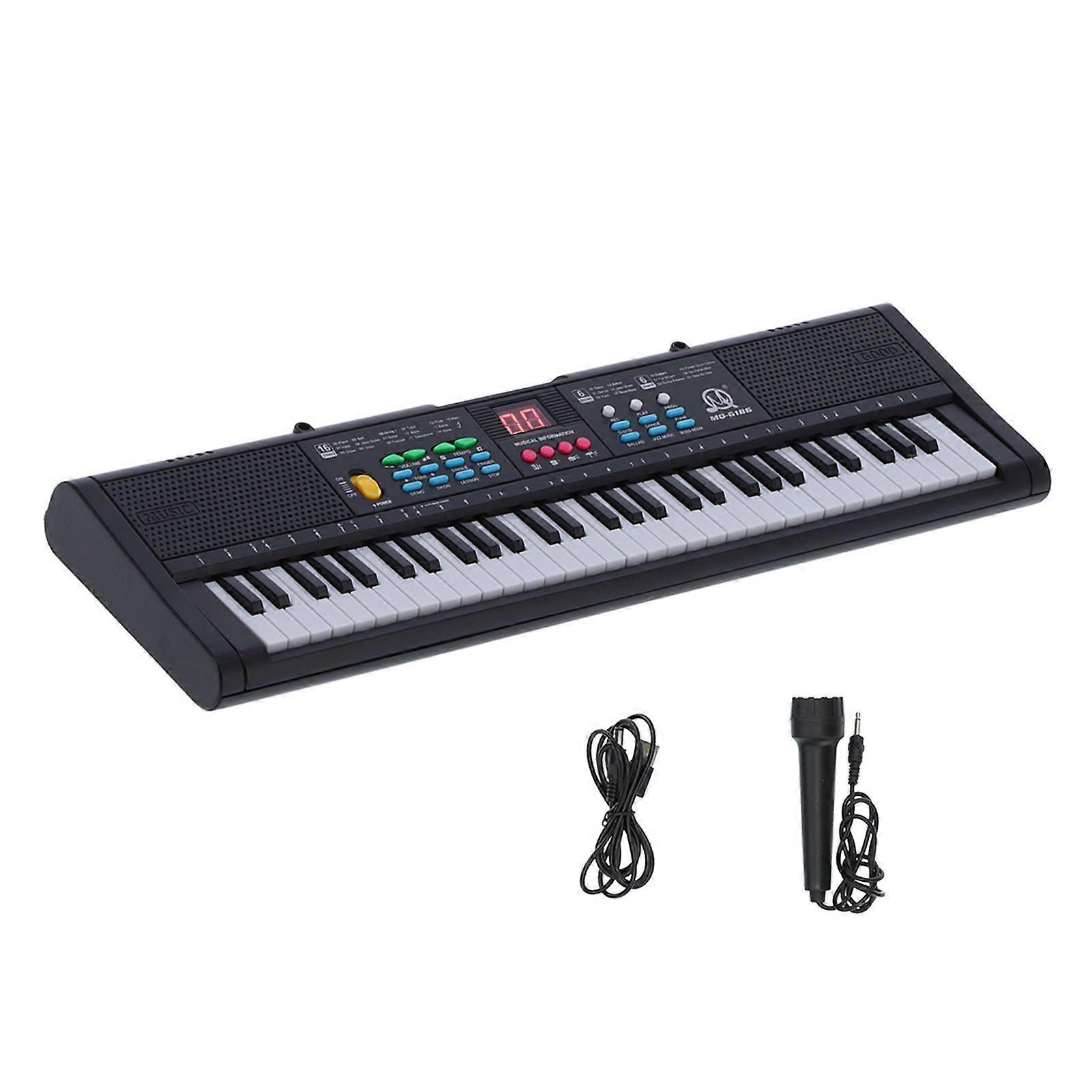Kids Keyboard Piano Instrument 61 Keys Electric Digital Multifunctional Children Instrument with Microphone MQ6186