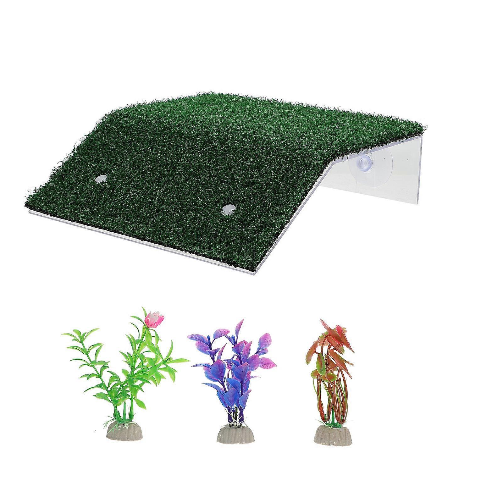 Turtle Basking Platforms Plastic Simulation Lawn for Turtle Resting 1Set