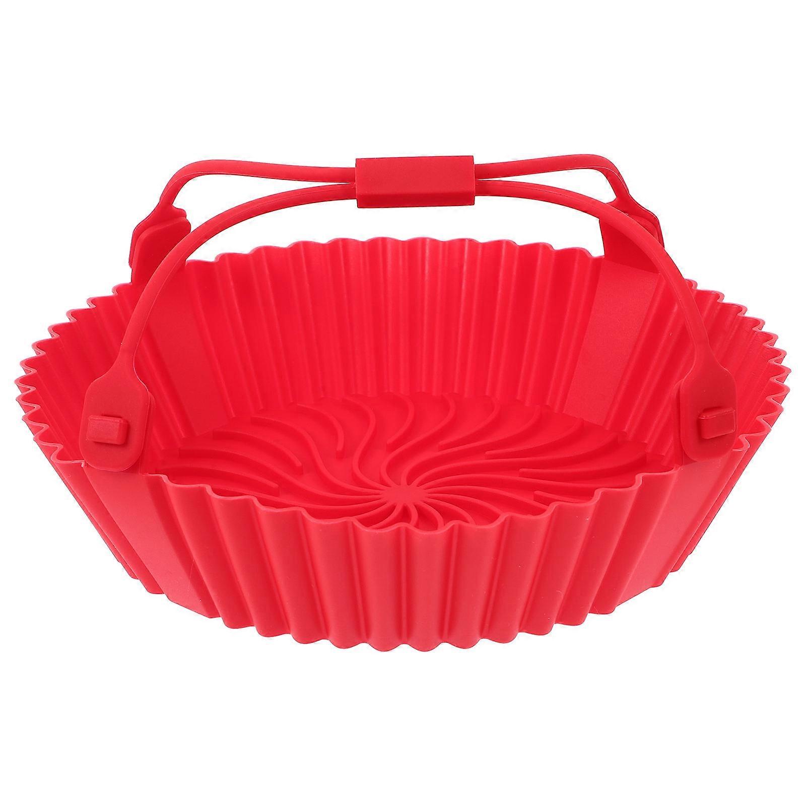 Red Silicone Air Fryer Silicone Pot for Baking Bacon Liner