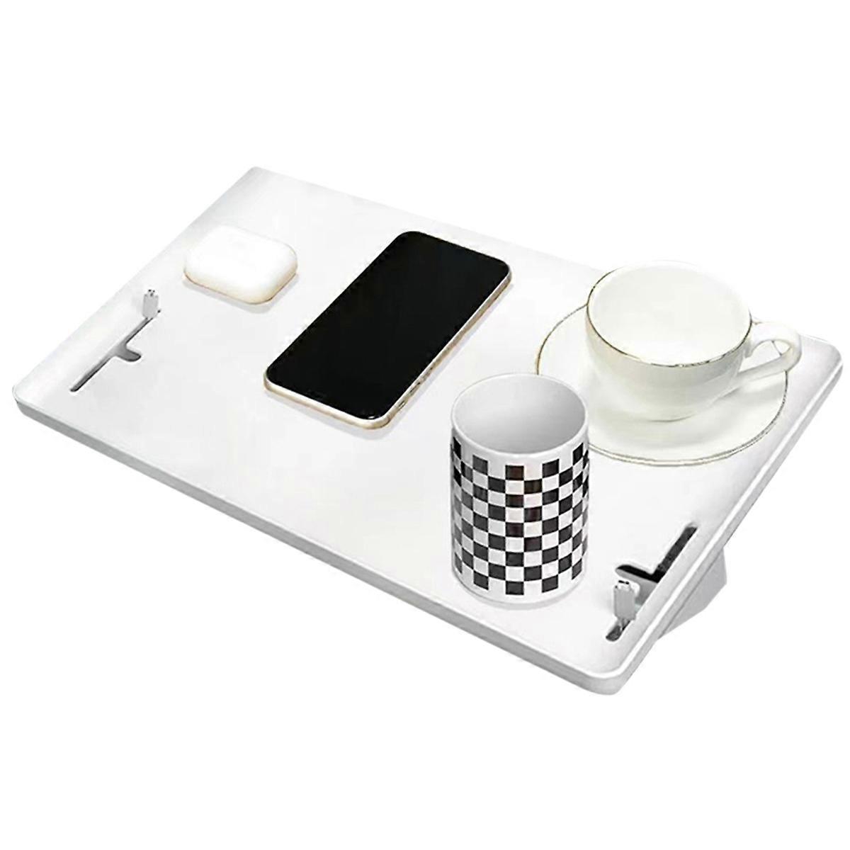 1 Bedside Shelf, Suitable for Bed, Dormitory, School, Home Storage Tray Storage Box, Bedside Table,Storage and Finishing White