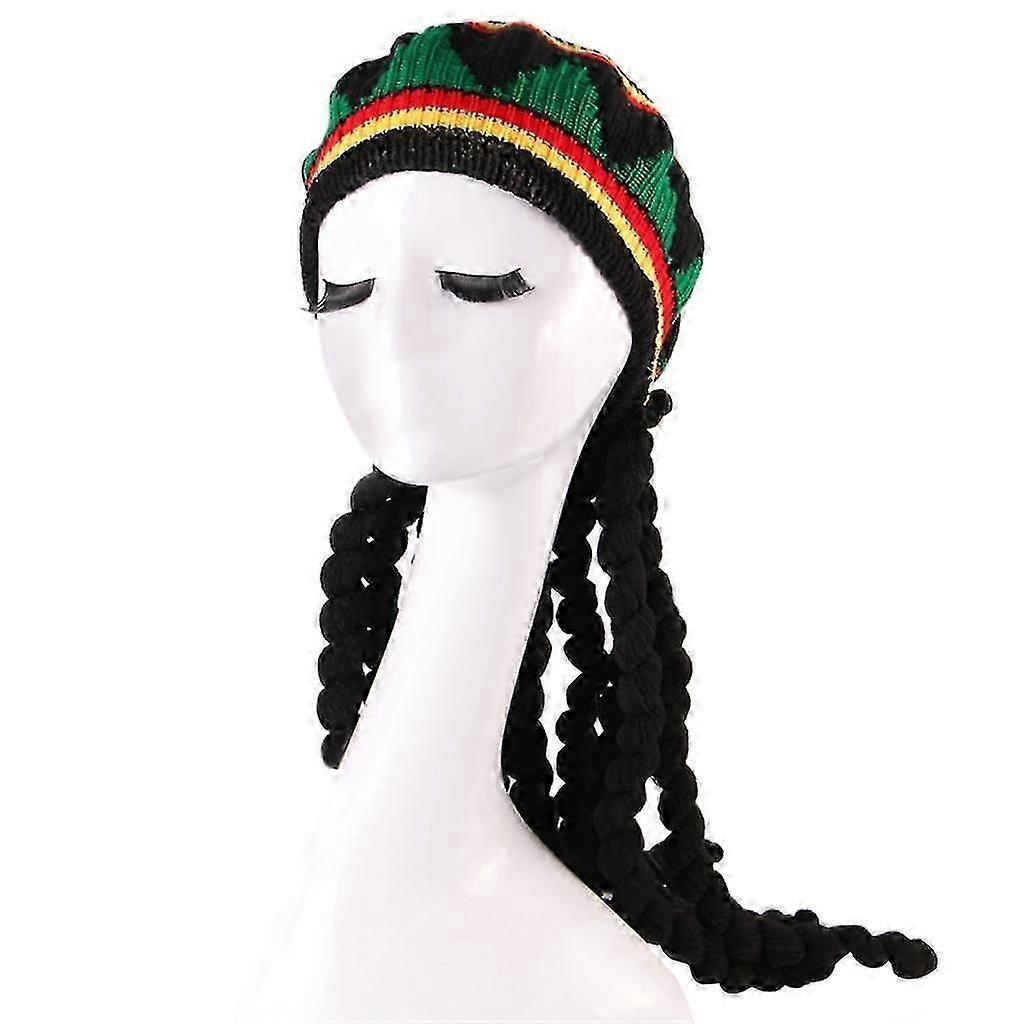Reggae Dreadlocks Hat Wig Braid Hat Knit Wig Hat Hip Hop Hat Performance Props