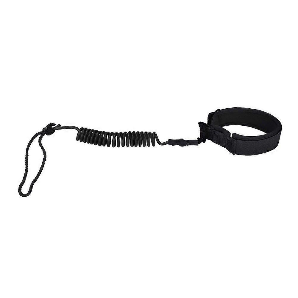 Stand Up Paddle Board Coiled Spring Leg Foot Rope Surfing Leash for Surfboard (black)