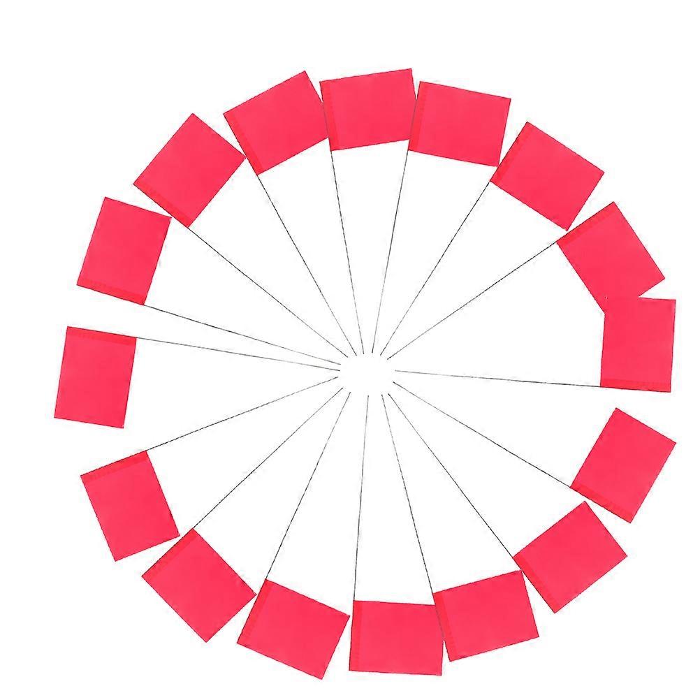 Triangular Marking Flags Garden Flags for Decoration 100Pcs Red