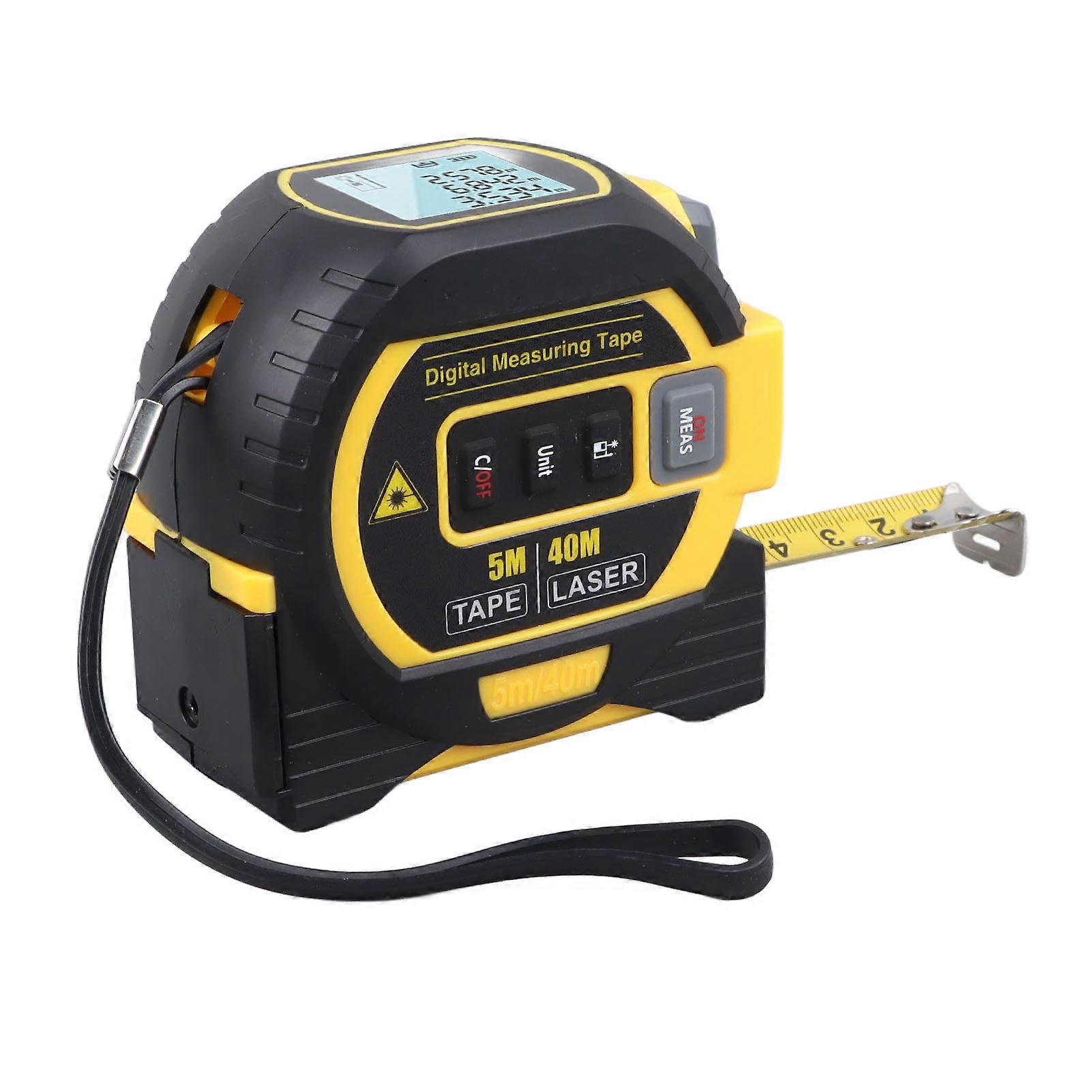 Laser Tape Measure 3-in-1 40m Digital Infrared Yellow Accurate