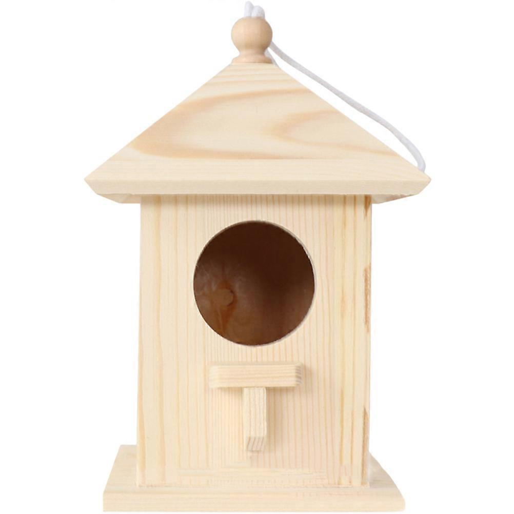 Wooden Bird House for Hanging Nest 4Pcs for Garden Bird Feeding