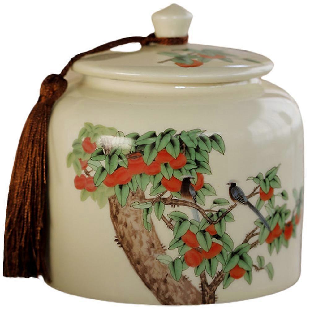 Tea Ceramic Jar Kitchen Storage Box Home Use Multi Color Ceramic Preserving with Sealing Function 1Set
