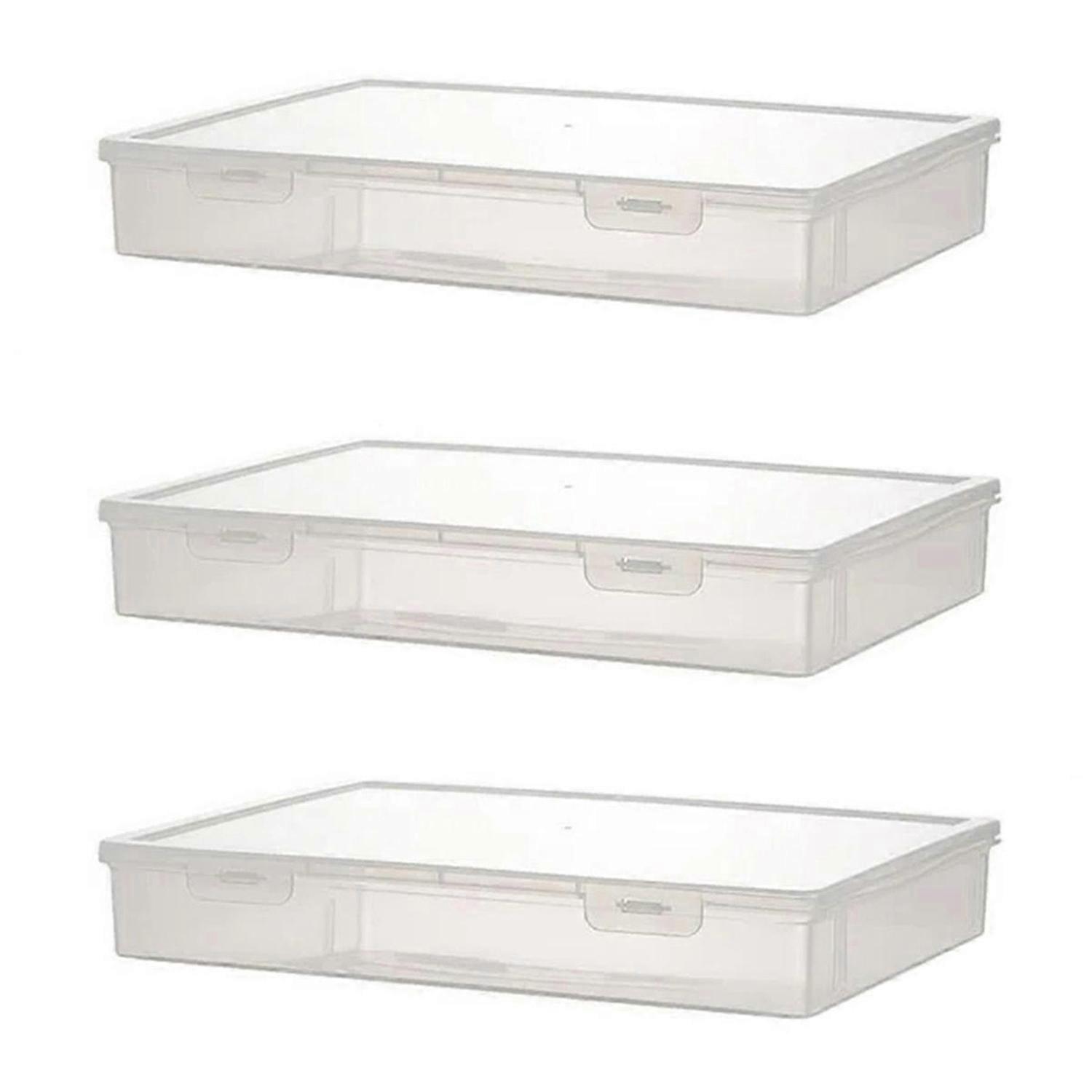 3PCS A4 Size Organiser Book Organiser Office File Box Transparent,L