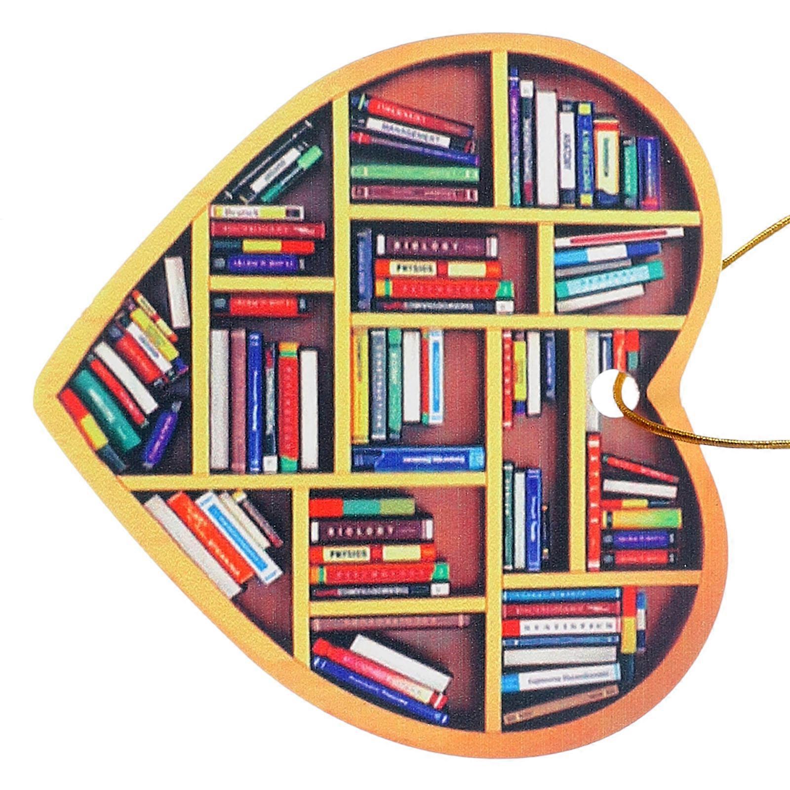 Hanging Heart Bookshelf Pendant for Book Lovers Acrylic Assorted Color Decoration 1Pack