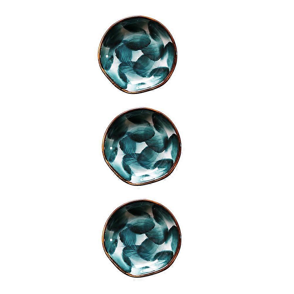 Hand Painted Ceramic Sauce Bowl for Home 3Pcs Assorted Color Serving Dish