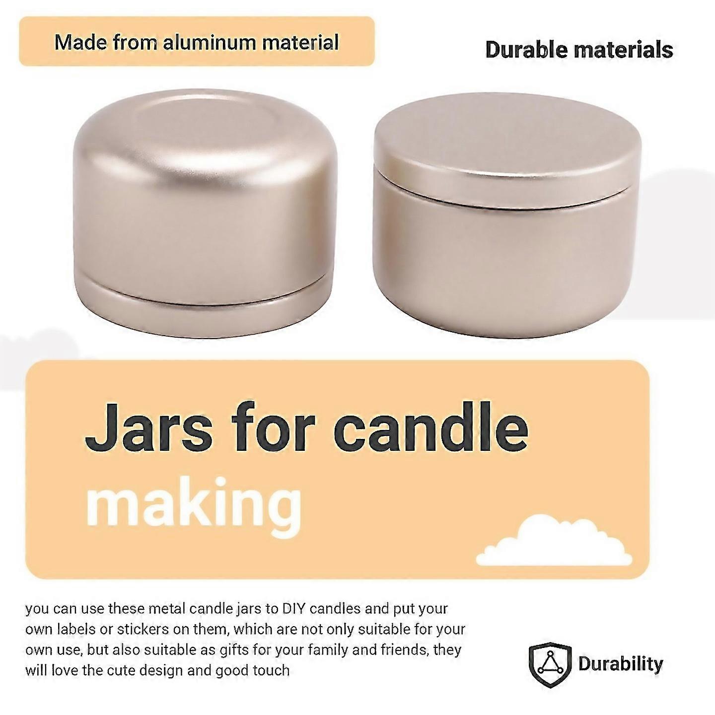 For 24 Pcs Candle Jar Decorative Labels Empty Storage Tins Candle Tin