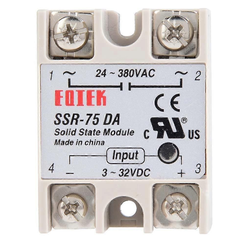 SSR-75DA 75A 3-32VDC to 24-380VAC SSR DC AC Solid State Relay