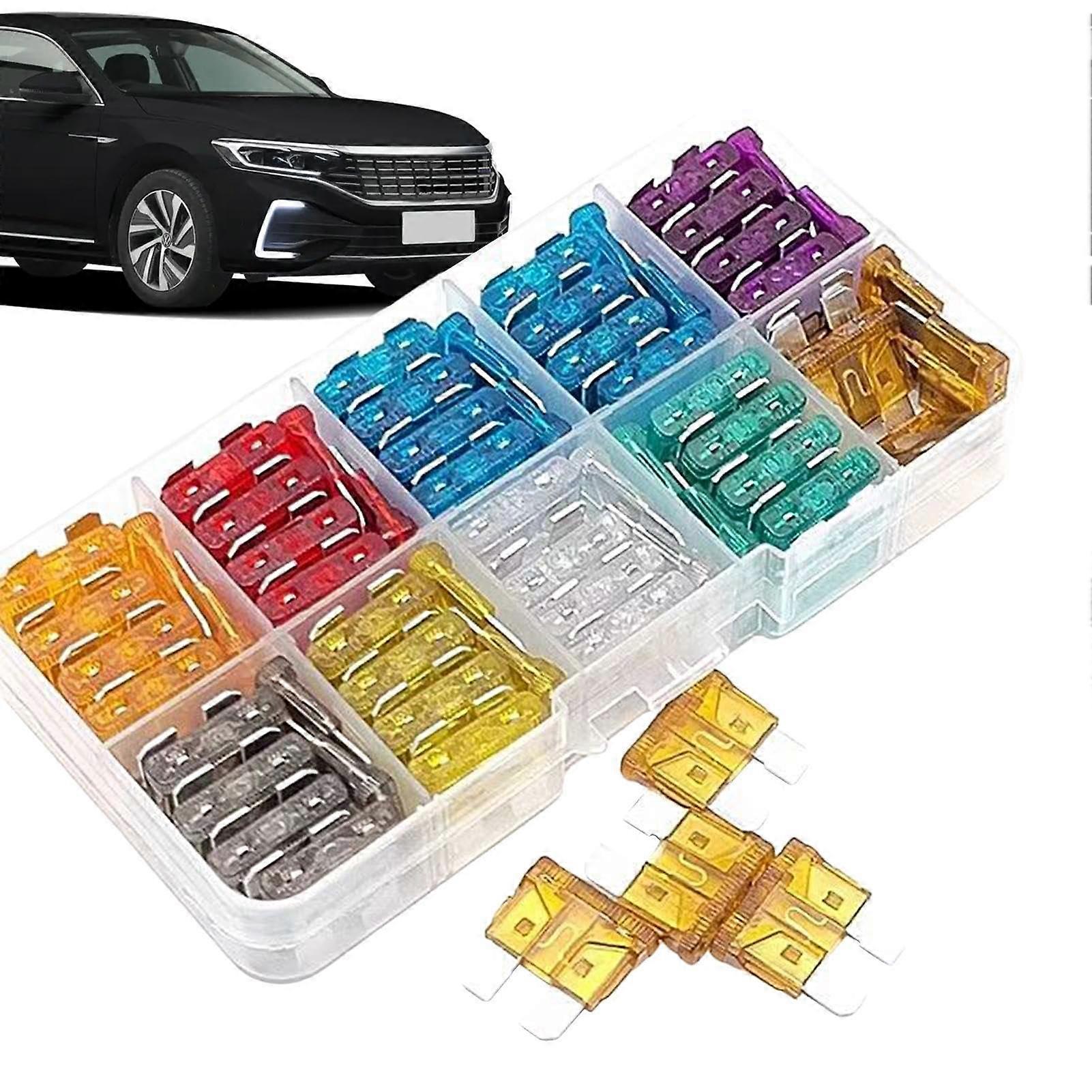 Fuse Assortment Kit 100Piece Vehicle Fuses LowProfile MediumSize For Car Truck Boat Auto Replacement