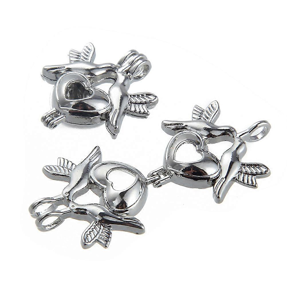 Pearl Cage Locket Pendant for Aromatherapy Essential Oils 3Pcs Silver