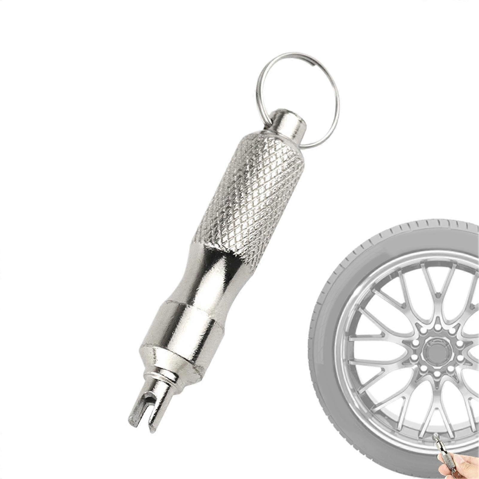 Valve Core Removal Tool Stainless Steel Tire Valve Core Tool, Valve Stem Removal Tool, Keychain