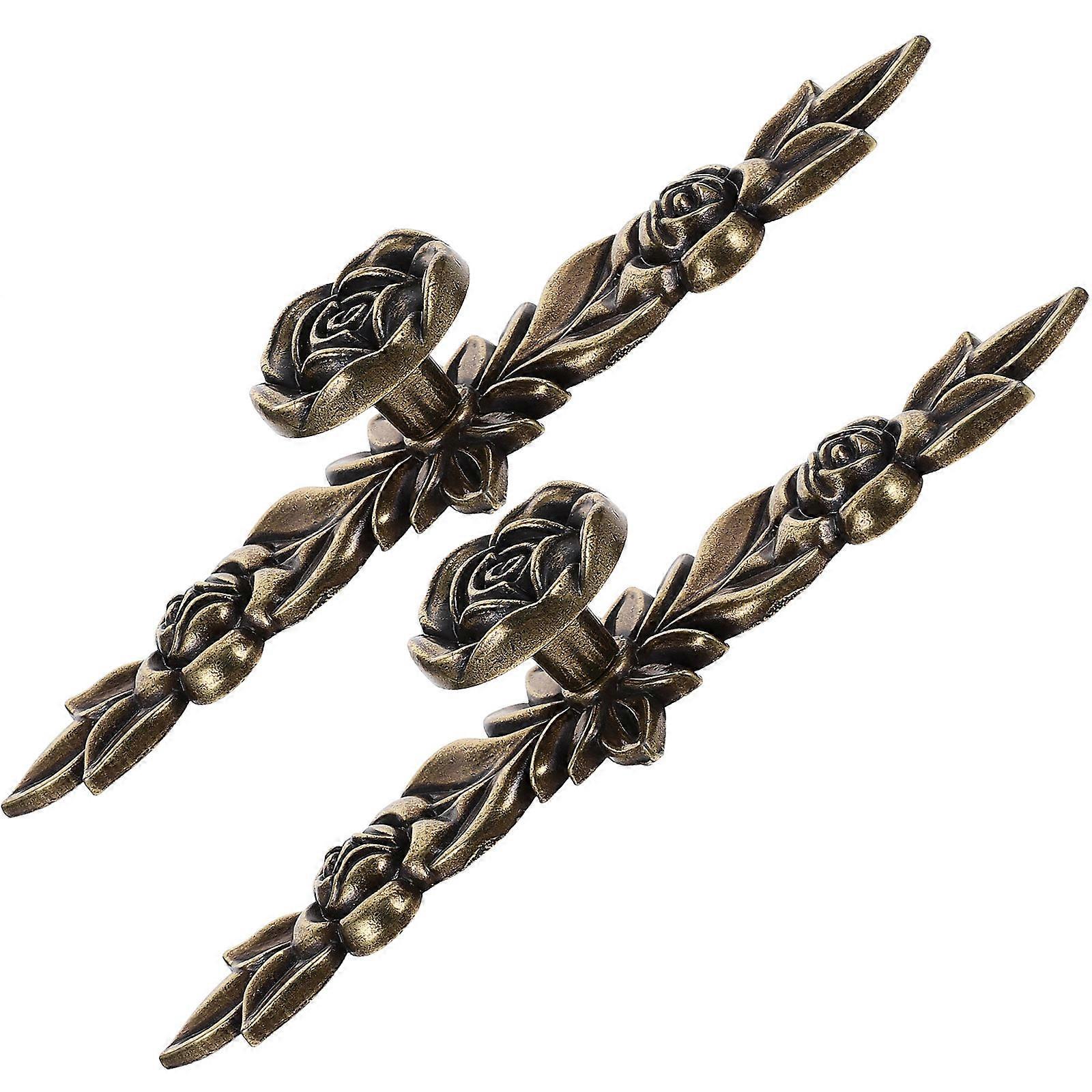 Rose Cabinet Knobs for Drawer and Cupboard Pull Handles 4Pcs