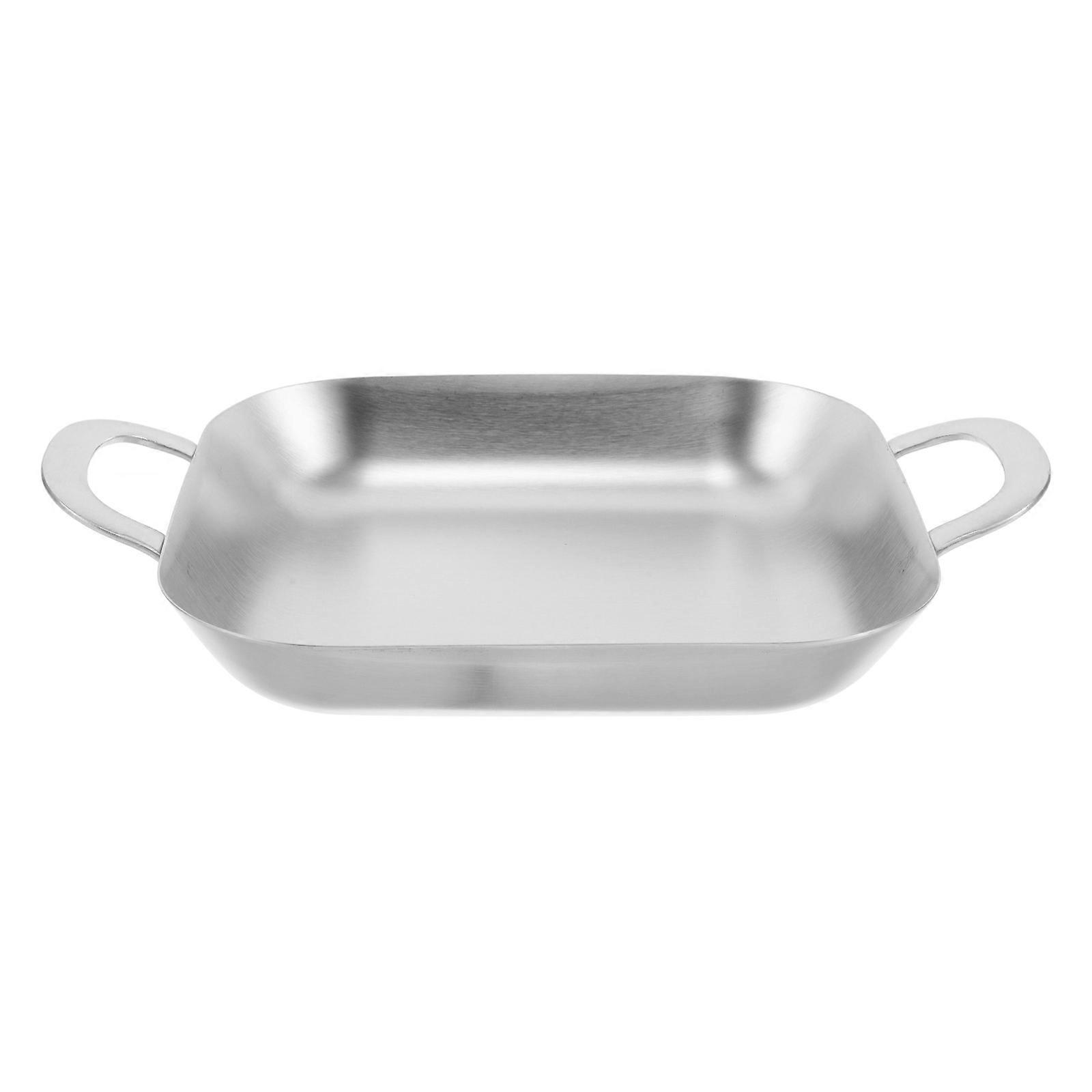Stainless Steel Snack Tray with Handles for Buffet Serving