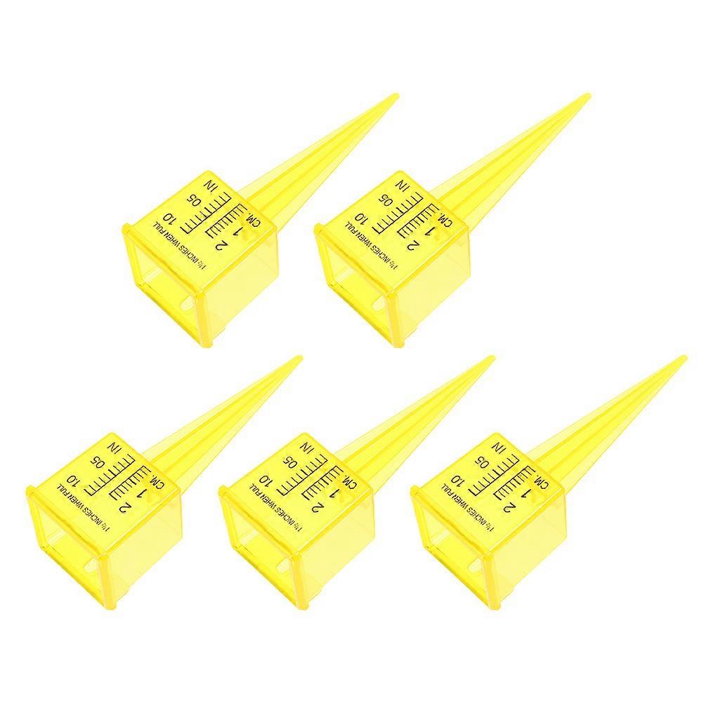 High Precision Rain Gauge Sprinkler 25Pcs Water Monitoring Tool For Garden Use Rectangular Design 5.2X1.9X8.9In Yellow