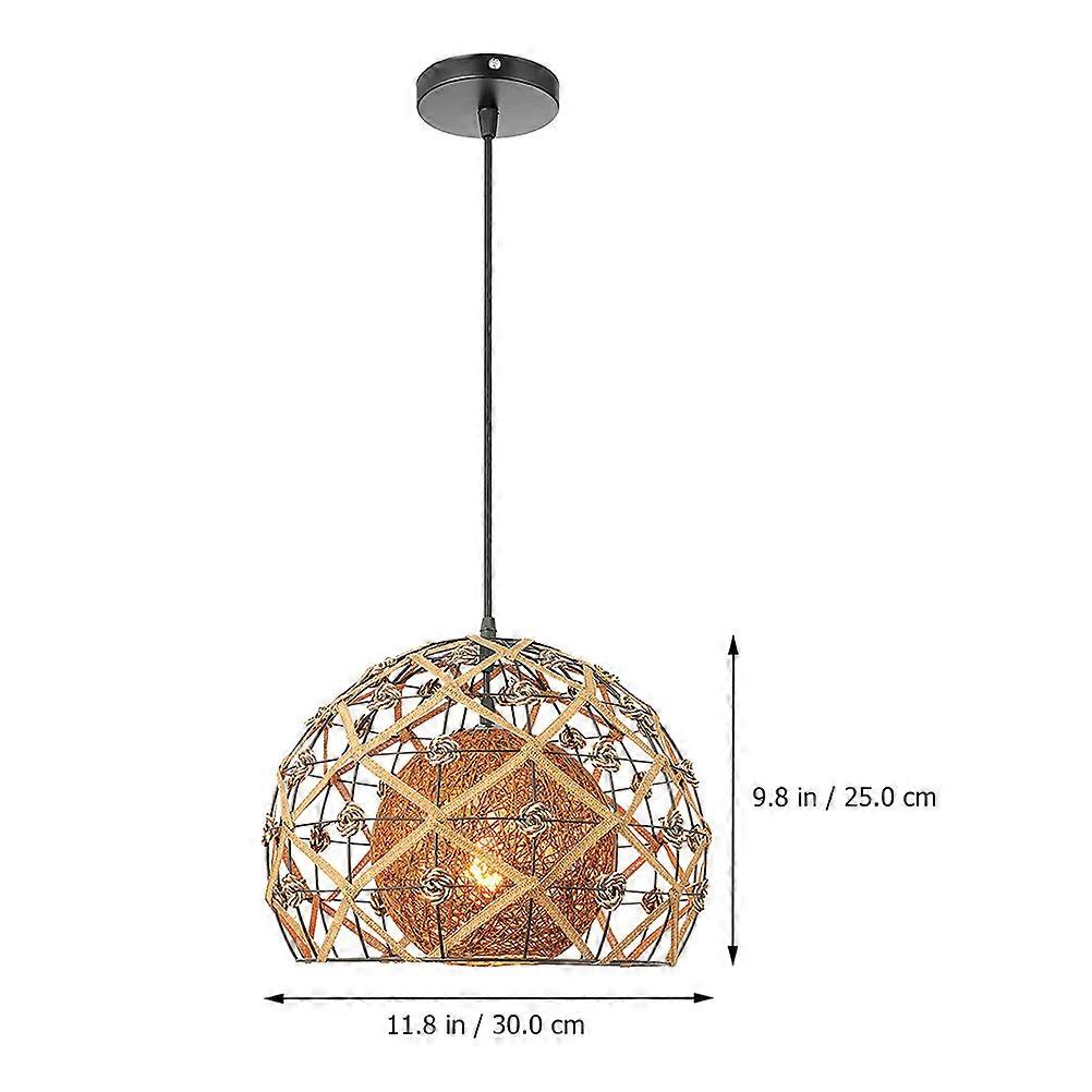 Stylish Bamboo Woven Ceiling Lamp For Home Decoration In Multi Color With Lighting 1Pc