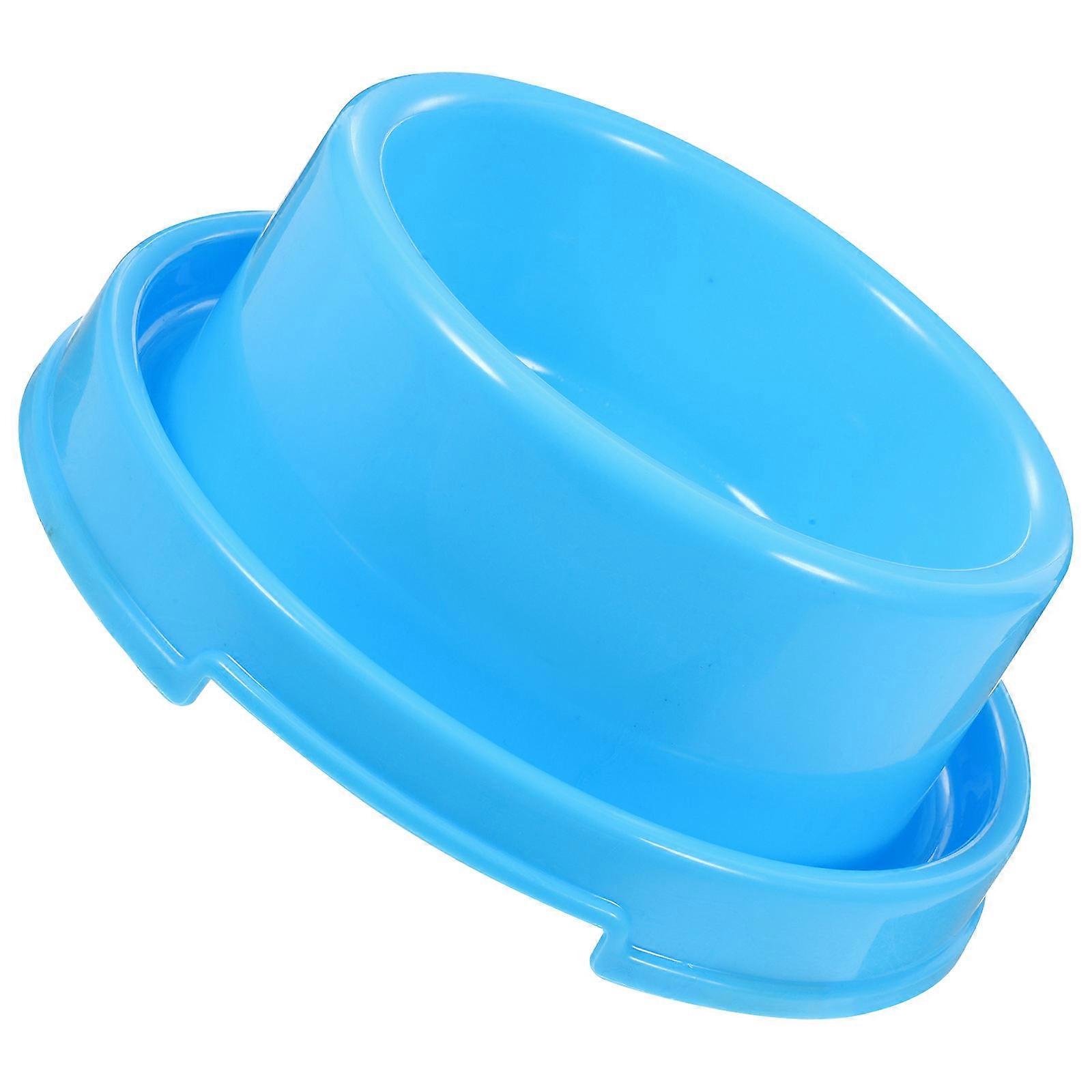 Dog Feeding Bowls Circle Pet Food Dishs for Puppy and Cat 2Pcs Blue