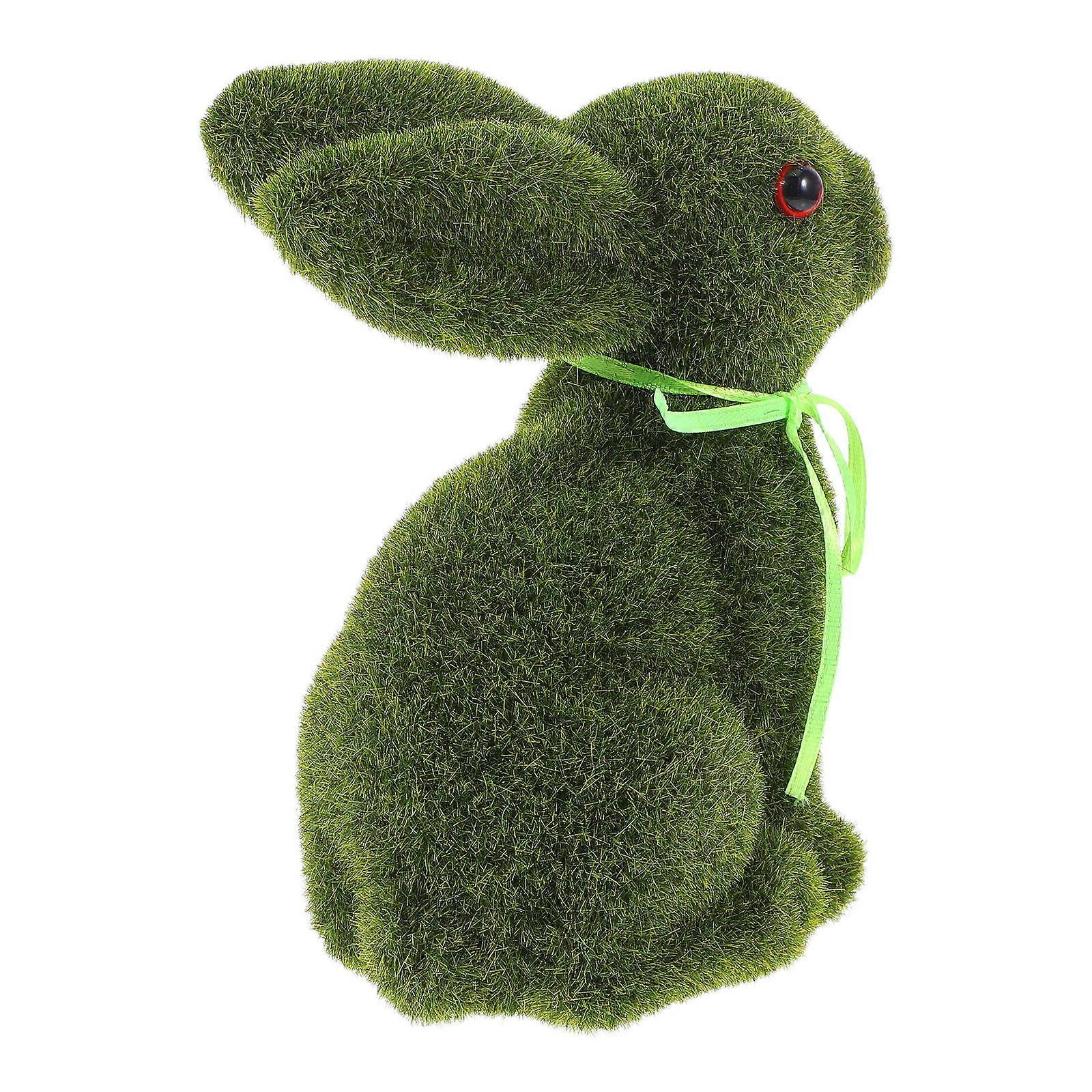 Easter Flocked Rabbit Decorative Bunny Statue for Home 6Pcs Set