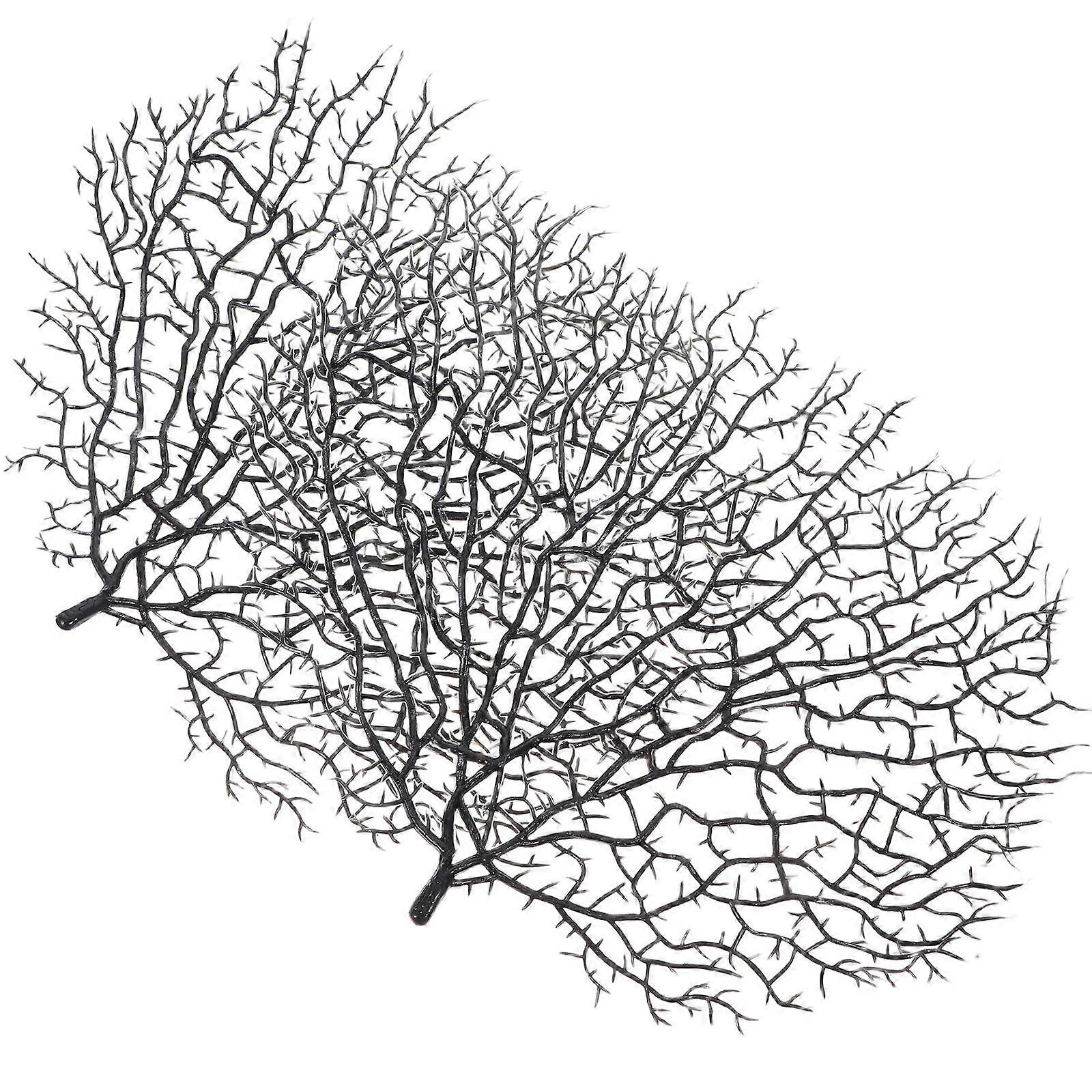 Lifelike Plastic Coral Branches For Aquatic Tank Enhancement Ideal For Various Occasions 6Pcs