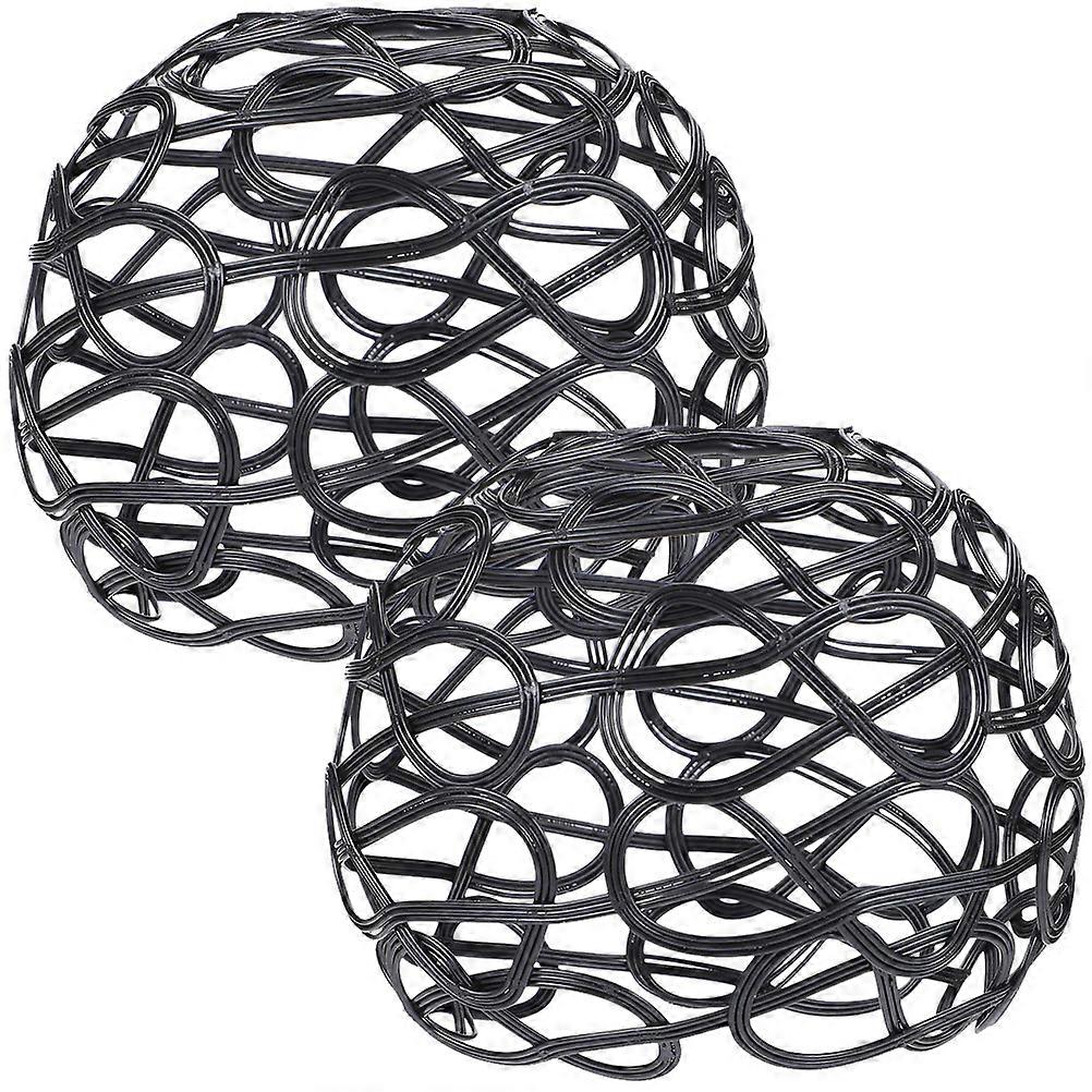 Black Iron Lamp Shade Ceiling Lamp Shade for Hanging Light 2Pcs Hollow