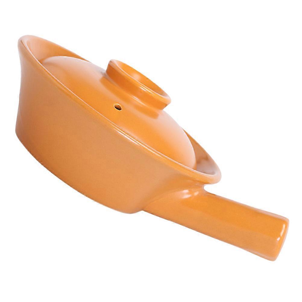 Ceramic Casserole Pot Set For Stovetop Cooking Incorporating Compact Orange Color Suitable For Baby Feeding 2 Sets