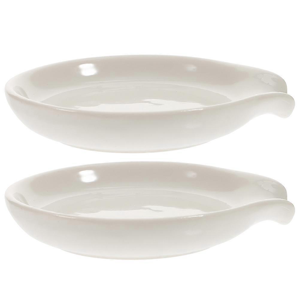 Kitchen Ceramic Spoon Rest for Scoop Holder 10Pcs White