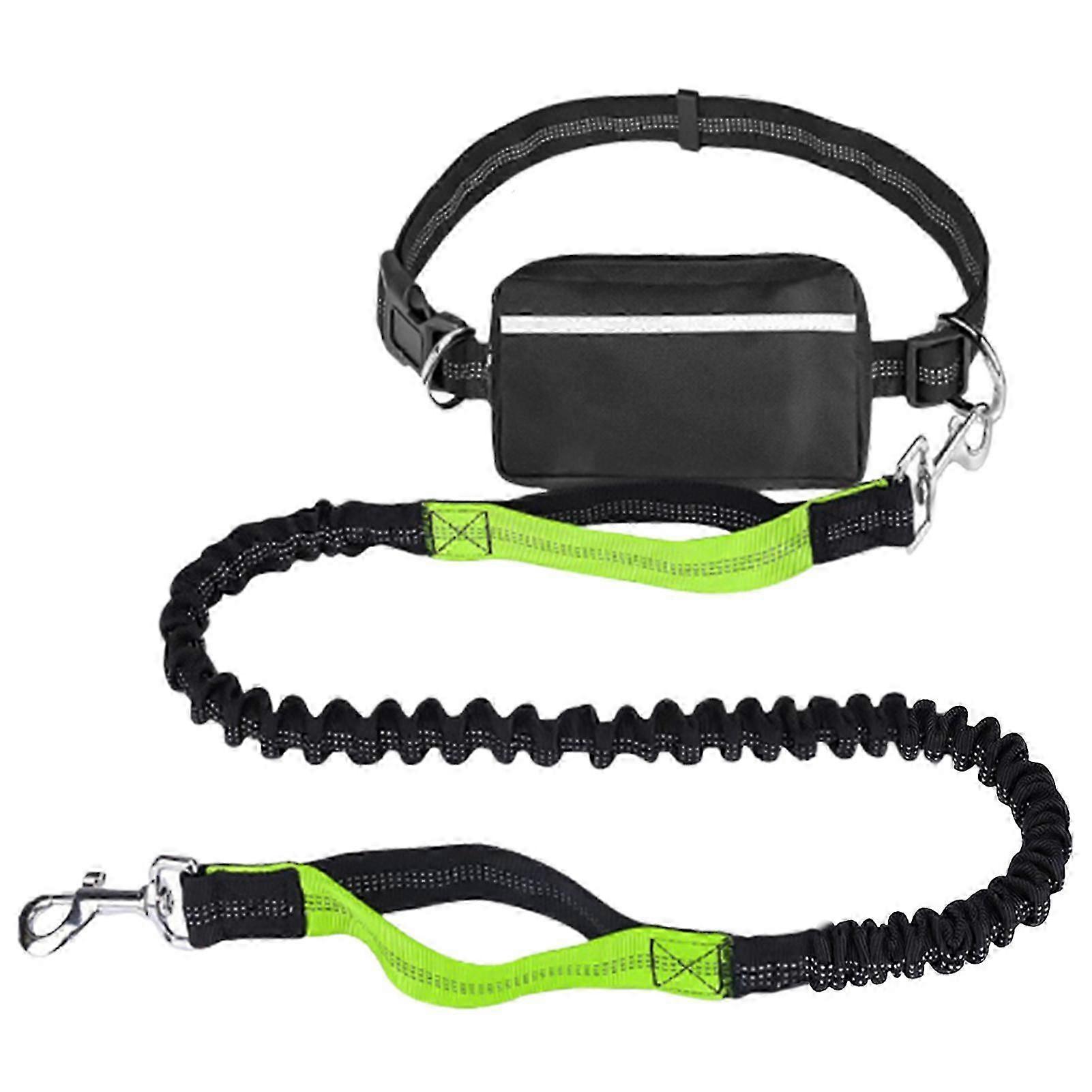 2025 Dog Leash with Zipper Fanny Pack Dual Padded Handles and Durable Bungee for Walking Jogging and Running