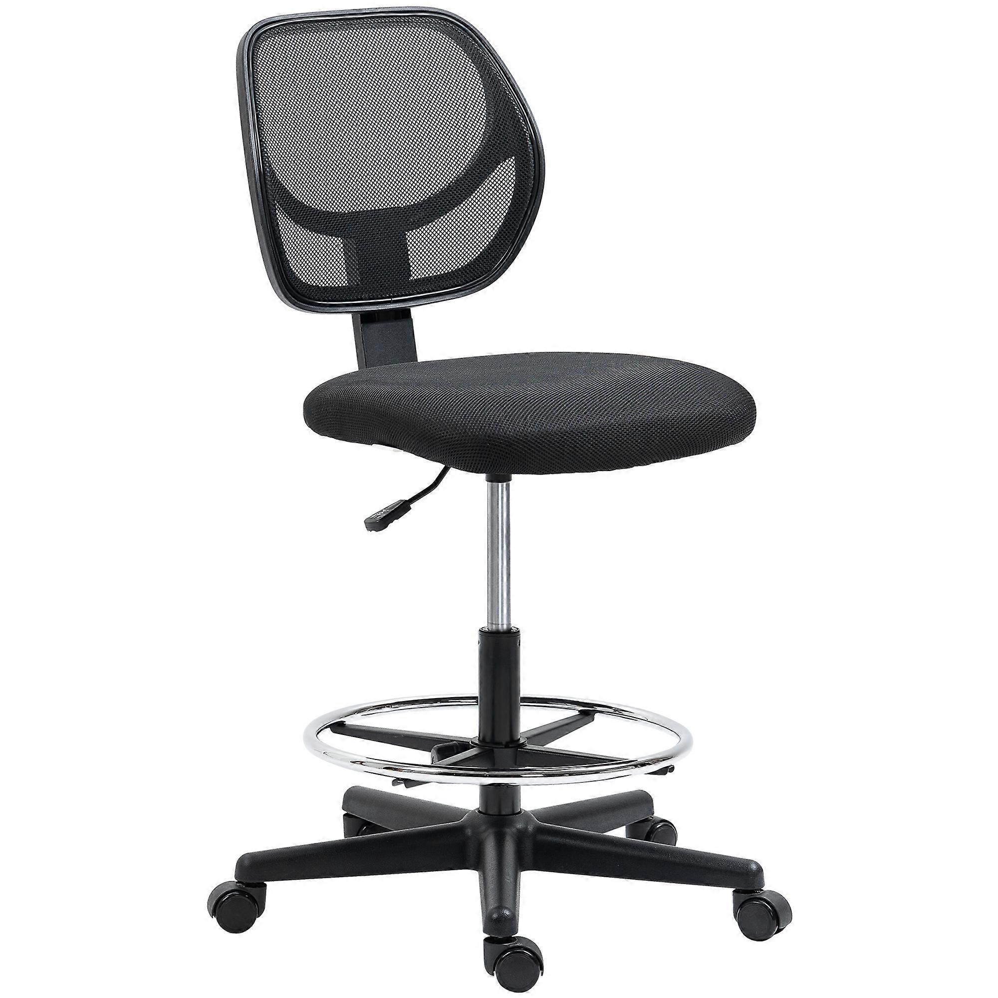Adjustable Ergonomic Office Chair Footrest Height Swivel Function Black Working