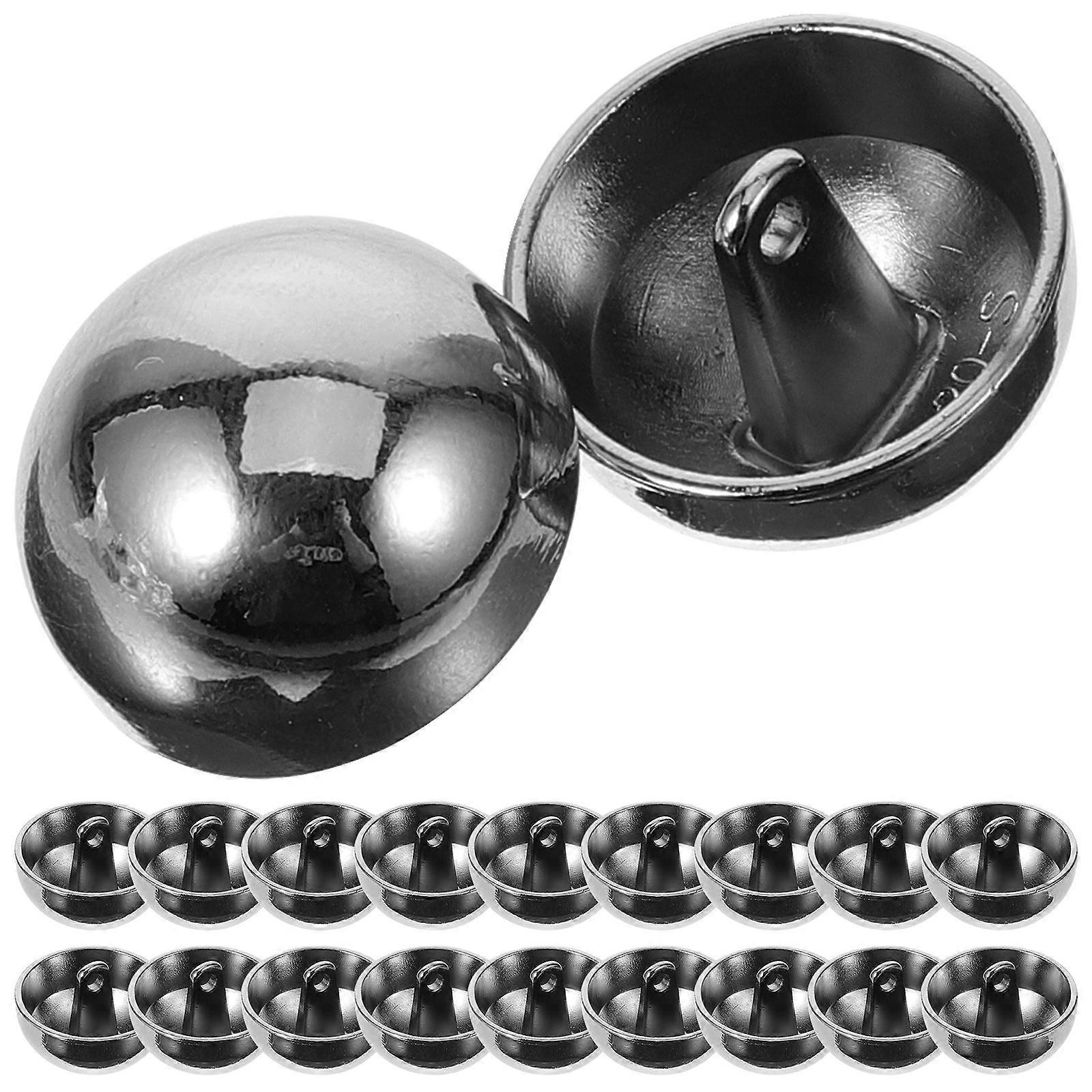 Metal Button for Coat Blazer Button for Decoration Silver 40Pcs
