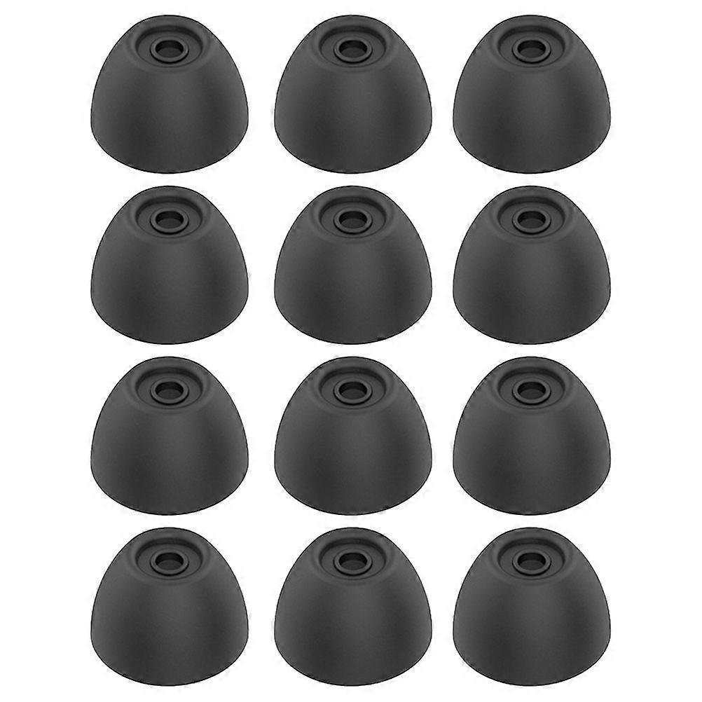 Earphone Alternative Caps 12Pcs Silicone Earphone Caps for Replacement Black
