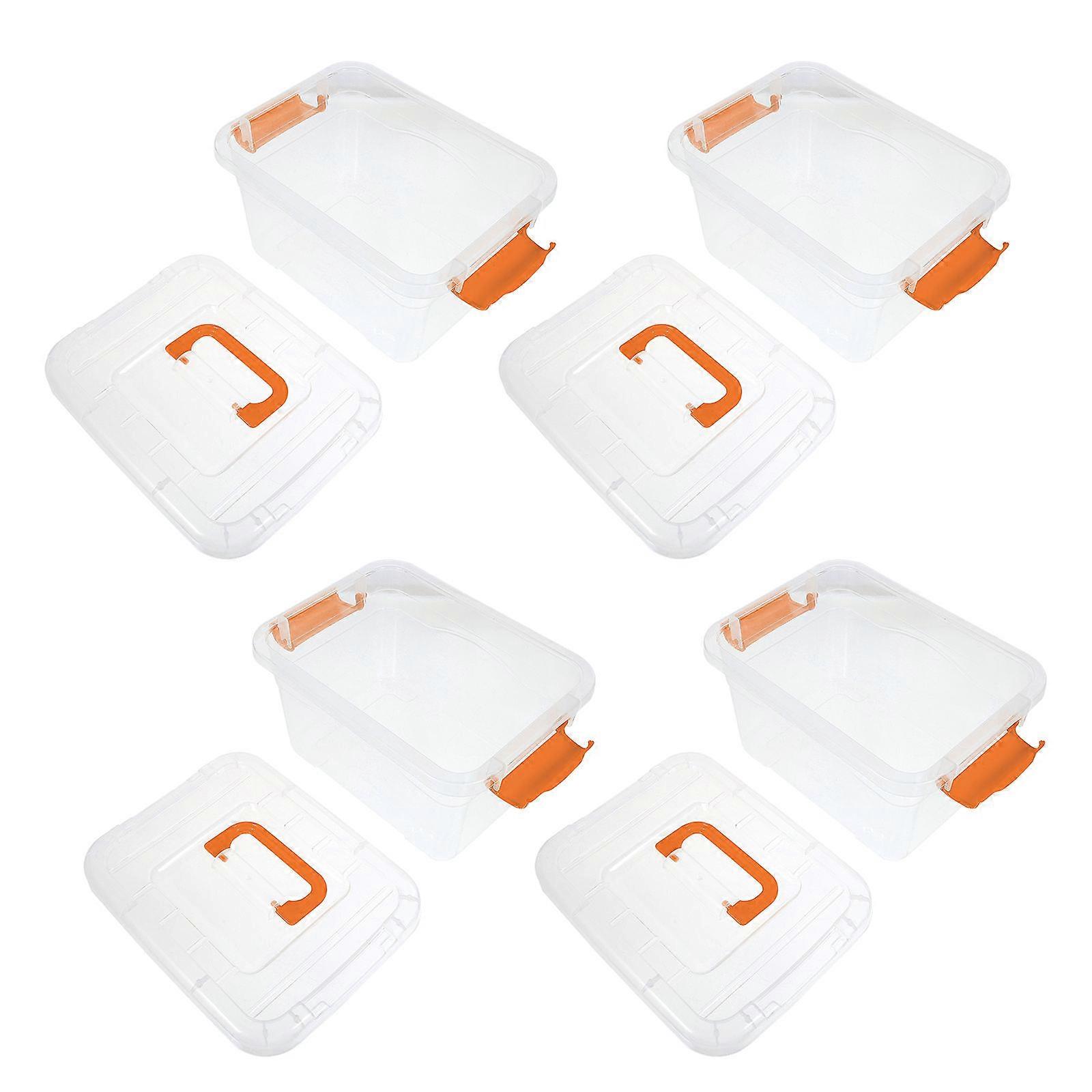 Storage Box Desktop Organizer Box with Lid Handle for 8Pcs Toy Storage