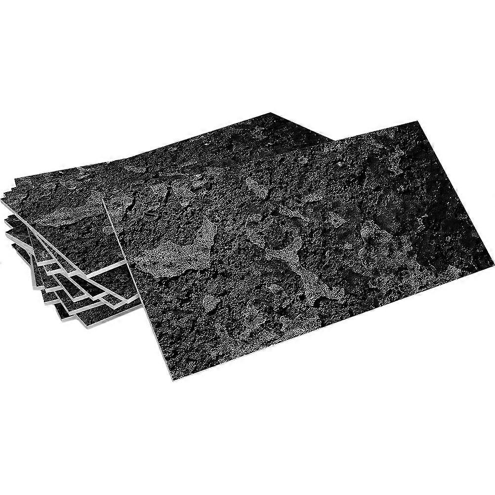 Waterproof Moistureproof Wall Stickers Black Square Tiles Self Adhesive 16Pcs