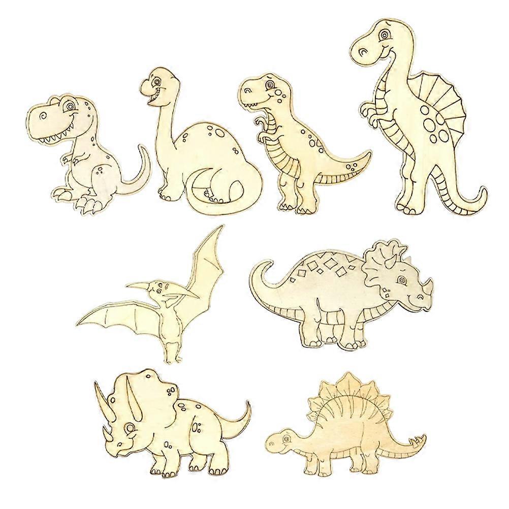 Dinosaur Cutouts 40 Pcs Unpainted Wooden Shapes Designed For Handicraft Decoration And Artistic Expression Ideal For DIY Fun With Children