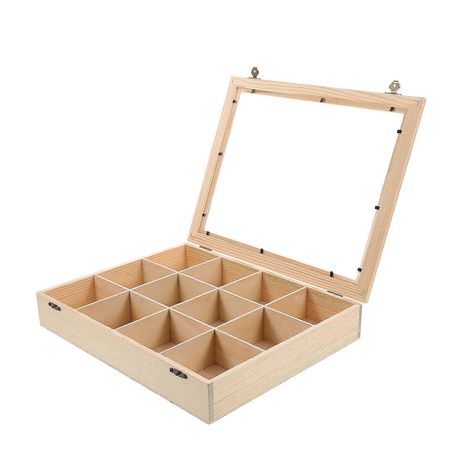 Minimalist Structure Wooden Display Box For Rock Collectibles Ideal For Collection Display In Home Decor 1Pack