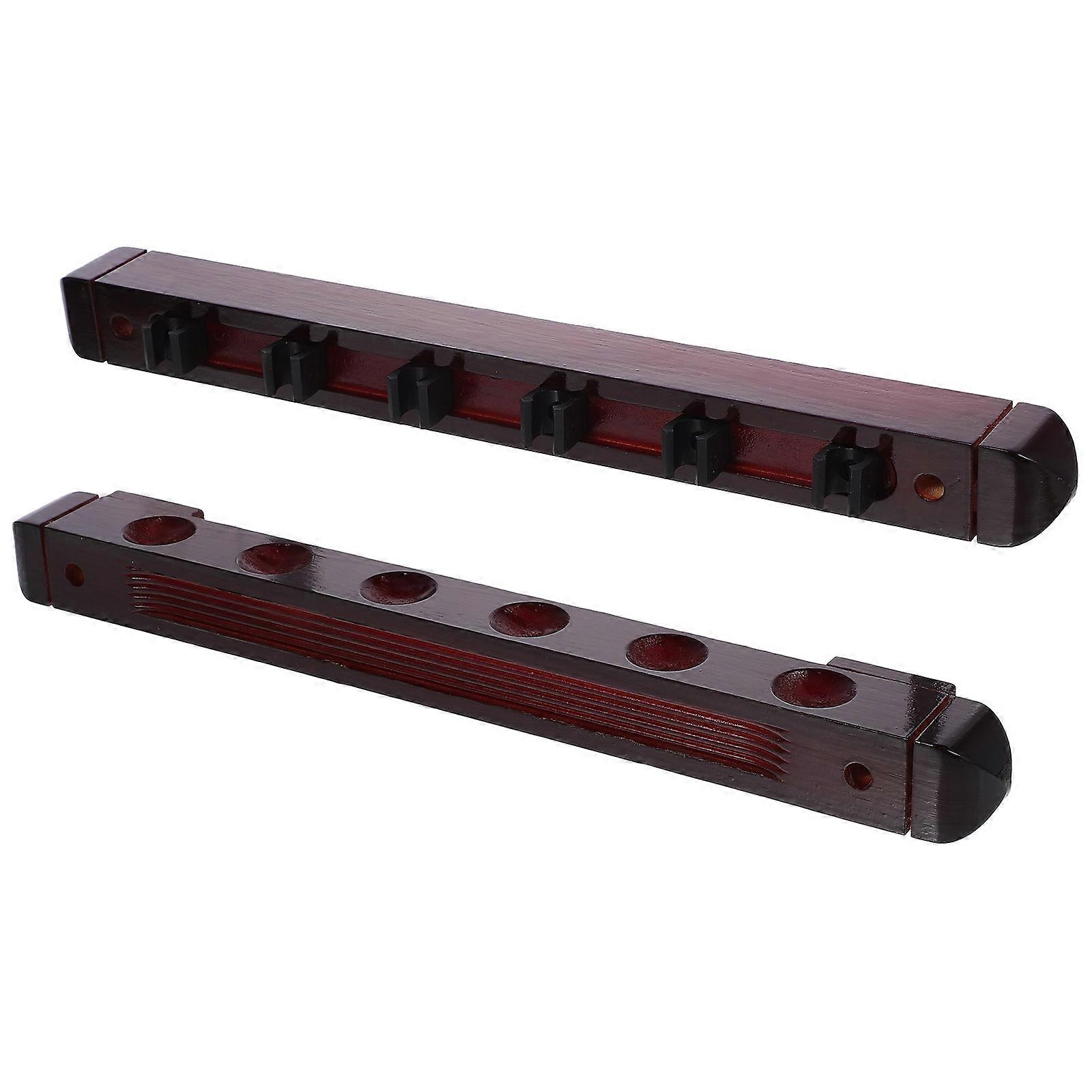 Pool Cue Holder Wood Wall Mount Rack 2Sets for Billiard Cue Storage